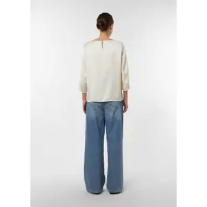 Women's Satin Blouse with 3/4 Sleeves and Delicate Pleats COMMA image-4