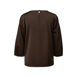 Women's Satin Blouse with 3/4 Sleeves and Delicate Pleats COMMA image-1