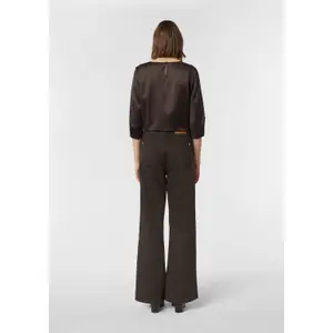 Women's Satin Blouse with 3/4 Sleeves and Delicate Pleats COMMA image-4
