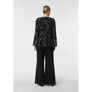 Pleated Chiffon Blouse with V-Neck and Floral Print Women's COMMA image-4