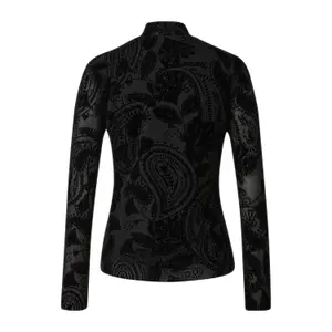 Semi-Transparent Long Sleeve T-Shirt with Paisley Pattern for Women COMMA image-1