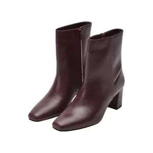 Smooth Cowhide Leather Ankle Boots Women COMMA image-0