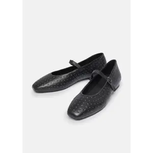 Leather Suede Studded Ballerinas Women COMMA image-3