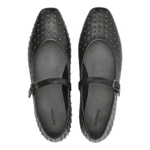 Leather Suede Studded Ballerinas Women COMMA image-5