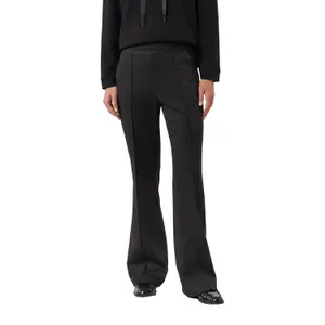 Women's Elastic Waist Flared Jersey Trousers with Italian Pockets COMMA image-2