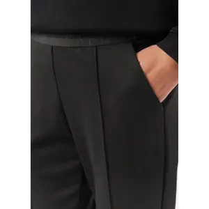 Women's Elastic Waist Flared Jersey Trousers with Italian Pockets COMMA image-3