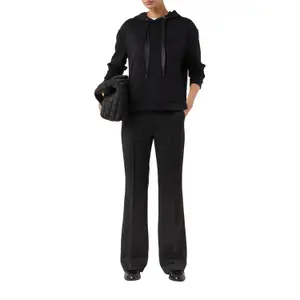 Women's Elastic Waist Flared Jersey Trousers with Italian Pockets COMMA image-6