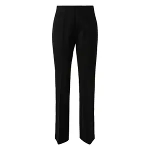 Women's Mid-Rise Flared Jersey Trousers with Hem Slits COMMA image-0