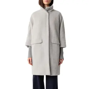Long Wool Blend Hair Cape Style Coat Women's Egg Cut COMMA image-2