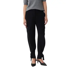 Women's Relaxed Fit Cargo Pants with Semi-Wide Legs COMMA image-2
