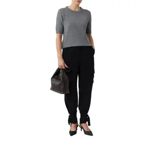Women's Relaxed Fit Cargo Pants with Semi-Wide Legs COMMA image-6