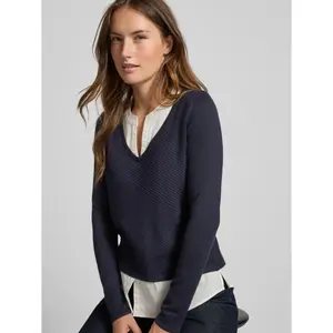 High Collar and V Neck Women's Top COMMA image-4