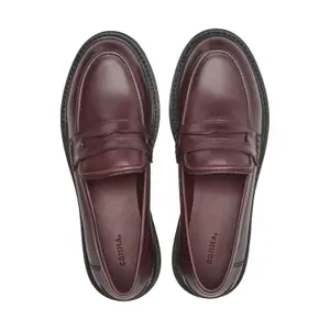 Womens Leather Mix Platform Sole Moccasins COMMA image-4