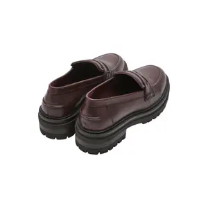 Womens Leather Mix Platform Sole Moccasins COMMA image-5