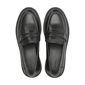 Womens Leather Mix Platform Sole Moccasins COMMA image-4