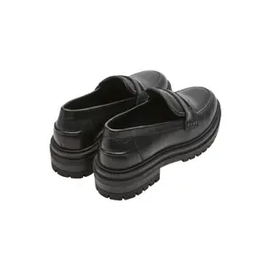 Womens Leather Mix Platform Sole Moccasins COMMA image-5