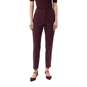 Women's Cropped Cigarette Style Suit Trousers in Blended Viscose COMMA image-2