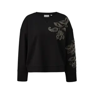 Oversized Beaded Rhinestone Sweatshirt for Women COMMA image-0