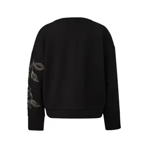 Oversized Beaded Rhinestone Sweatshirt for Women COMMA image-1