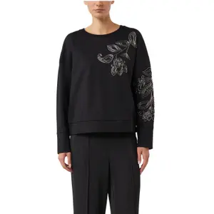 Oversized Beaded Rhinestone Sweatshirt for Women COMMA image-2