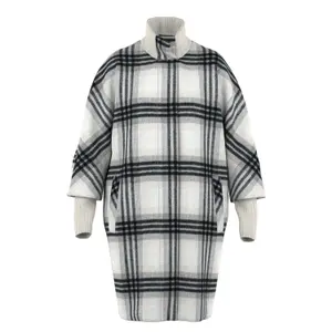 Checks Flannel Coat with Knit Details Women COMMA image-0