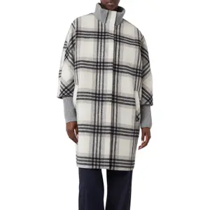 Checks Flannel Coat with Knit Details Women COMMA image-2