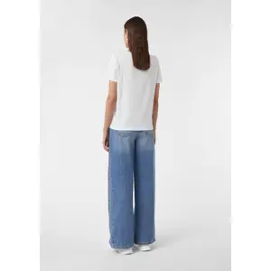 Women's Cotton Blend Printed Front T-shirt COMMA image-4