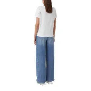 Women's Cotton Blend Printed Front T-shirt COMMA image-5