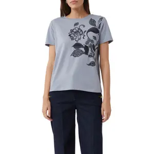 Women's Cotton Blend Printed Front T-shirt COMMA image-2
