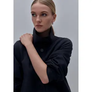 Women's Faux Suede Jacket with Button Closure COMMA image-2