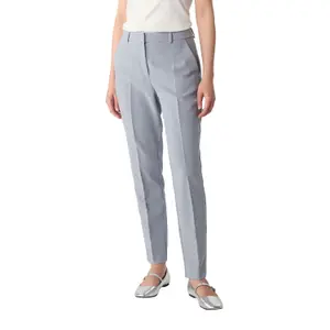 Women’s Cropped Cigarette Trousers with Pin Tucks COMMA image-2