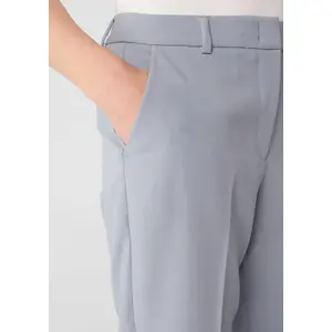 Women’s Cropped Cigarette Trousers with Pin Tucks COMMA image-3