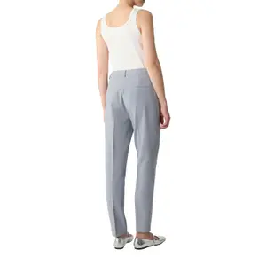 Women’s Cropped Cigarette Trousers with Pin Tucks COMMA image-5