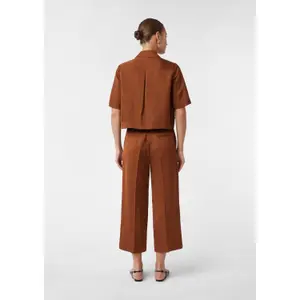 Womens Buttoned Short Boxy Jacket in Linen-Viscose Blend COMMA image-2