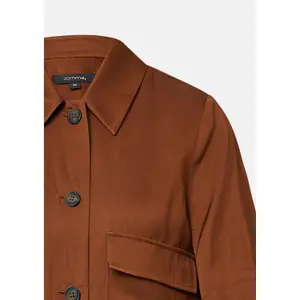 Womens Buttoned Short Boxy Jacket in Linen-Viscose Blend COMMA image-6