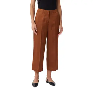Women's Glittering Linen and Viscose Culotte Trousers COMMA image-0