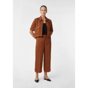 Women's Glittering Linen and Viscose Culotte Trousers COMMA image-6