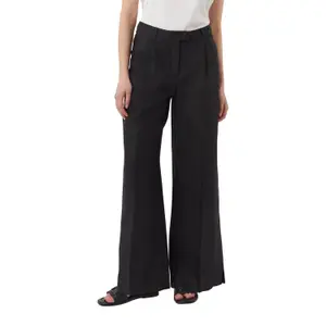 Marlène Style Linen Split Hem Trousers Women COMMA image-0