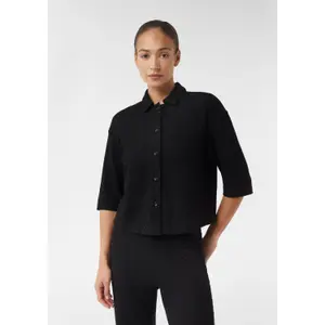 Women’s Shirt Jacket with Eyelet Pattern and Button Placket COMMA image-5