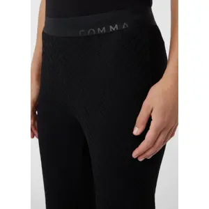 Womens Cropped Viscose Blend Trousers with Openwork Pattern COMMA image-1