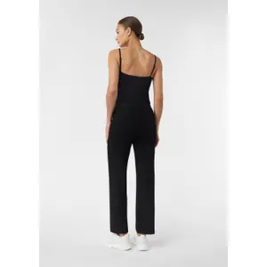 Womens Cropped Viscose Blend Trousers with Openwork Pattern COMMA image-2