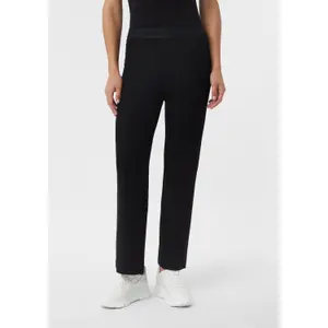 Womens Cropped Viscose Blend Trousers with Openwork Pattern COMMA image-5