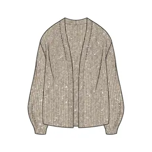 Women's Fluffy Lurex Cardigan with Puff Sleeves COMMA image-4