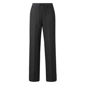 Women's Wide Chino Look Suit Trousers with Elastic Waistband COMMA image-0