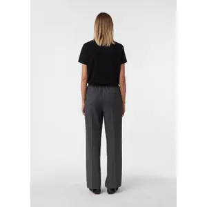 Women's Wide Chino Look Suit Trousers with Elastic Waistband COMMA image-4