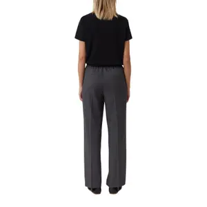 Women's Wide Chino Look Suit Trousers with Elastic Waistband COMMA image-5