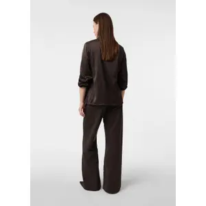 Women’s Satin Shirt with Collar and Button Placket COMMA image-2