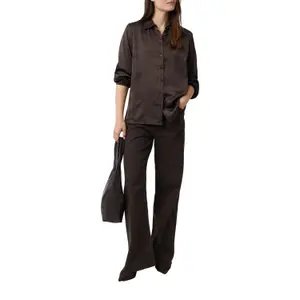 Women’s Satin Shirt with Collar and Button Placket COMMA image-5