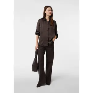 Women’s Satin Shirt with Collar and Button Placket COMMA image-6