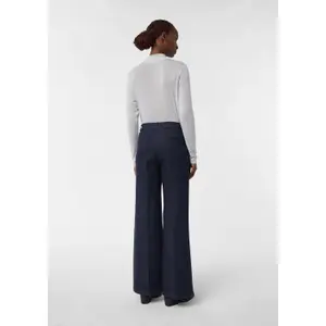 Women's Mid-Rise Wide Leg Jeans with French Pockets COMMA image-4